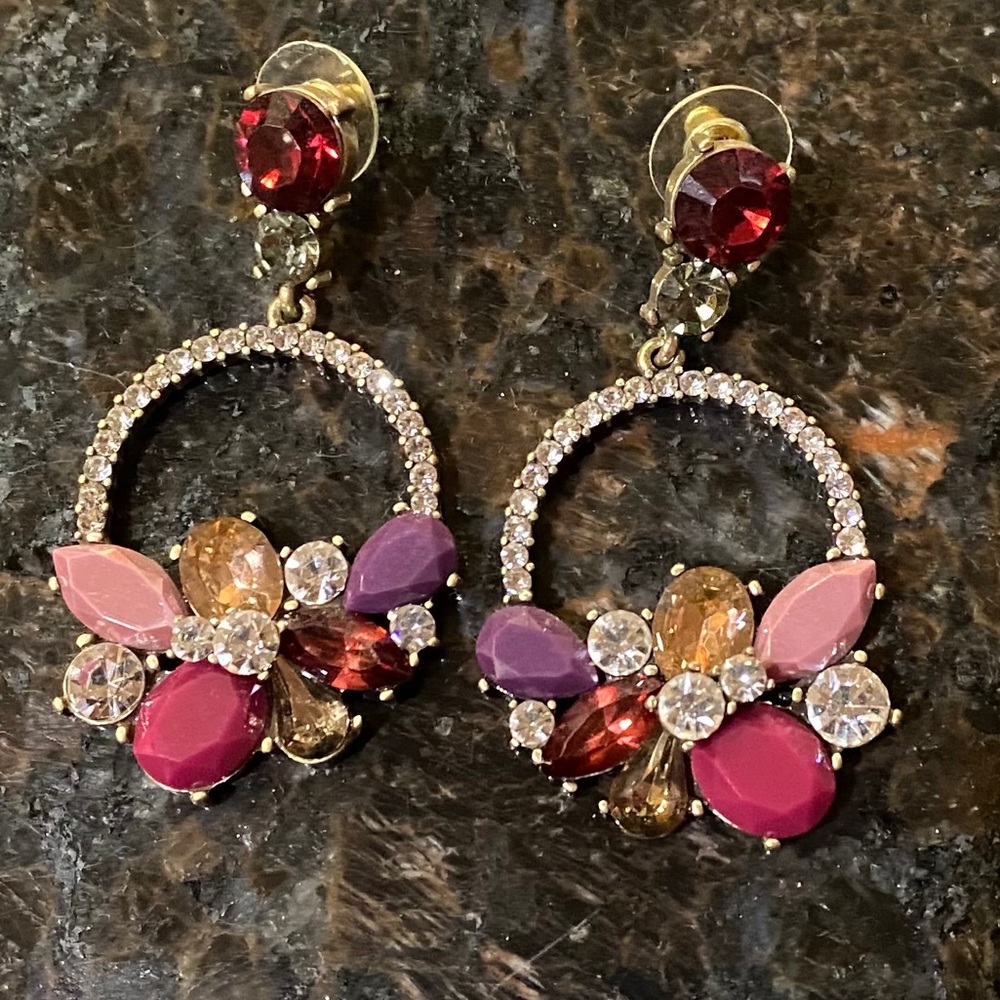 ๐HP๐ Multi Color Jewel & Rhinestone Earrings - Picture 2 of 4